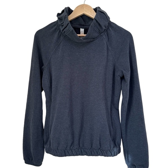 lululemon athletica Tops - Lululemon Oversize Navy Collar Sweatshirt Long Sleeve Jacket, Size 6